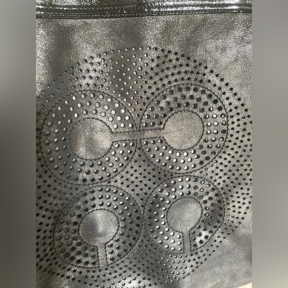 Coach - Black Audry Perforated Leather Shoulder Tote Purse Bag - Picture 3 of 8